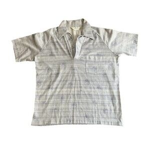 Charisma Blue & White 1960’s Vintage Collared Shirt | Men’s Medium